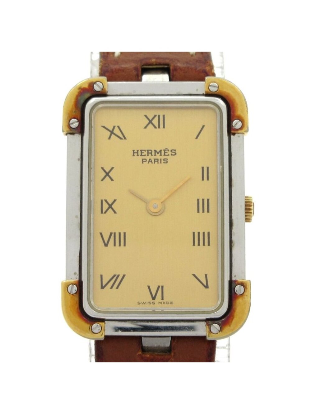 Hermes Watch Croazur Leather Strap Gold